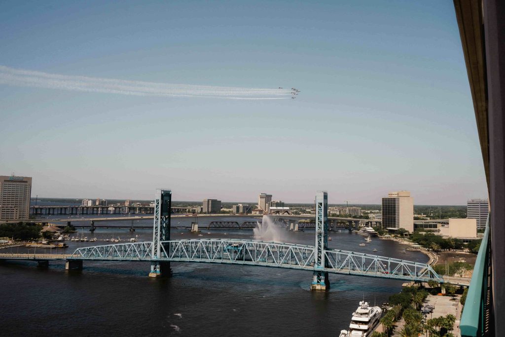 Jacksonville bridge with planes